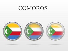 Flag of Comoros in the form of a circle vector