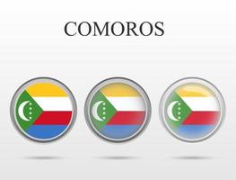 bandera de comoras en forma de círculo vector