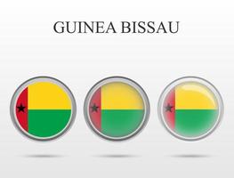 Flag of Guinea Bissau in the form of a circle vector