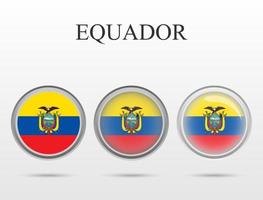 Flag of Equador in the form of a circle vector