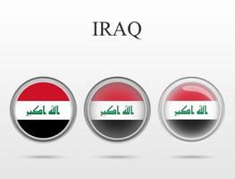 Flag of Iraq in the form of a circle vector