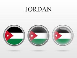 Flag of Jordan in the form of a circle vector