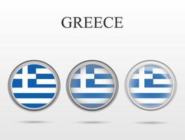 bandera de grecia en forma de círculo vector