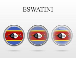 Flag of Eswatini in the form of a circle vector