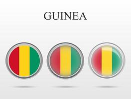 Flag of Guinia in the form of a circle vector