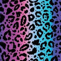 Vector seamless pattern with colored leopard print. Animal print. Cheetah print on neon background.