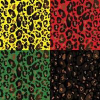 Vector seamless pattern with colored leopard print. Animal print. Cheetah print. Colored safari background.