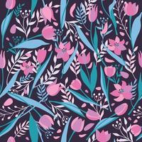 seamless pattern of cute stylish tulips. Spring illustration. vector