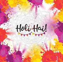 Holi spring festival . Vector background with colorful with watercolor blots Holi