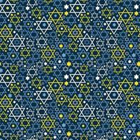 Seamless pattern. Star of David. Vector thematic texture on blue. Hanukkah surface design.