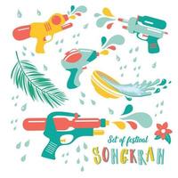 Water gun set of Songkran Festival in Thailand. vector