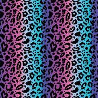 patrón transparente de vector con estampado de leopardo de color. Huella animal. impresión de guepardo sobre fondo de neón.