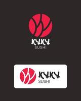 diseño plano del logo de sushi vector