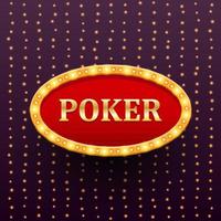 Poker luxury retro banner template with glowing vector