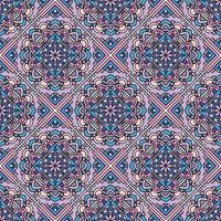 Creative Ethnic Style Square Seamless Pattern. Unique geometric vector swatch. Perfect for screen background, site backdrop, wrapping paper, wallpaper, textile and surface design. Trendy boho tile.