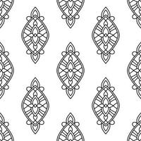 patrón tribal decorativo, estilo de contorno vector