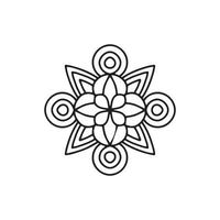 Boho flower mandala icon, outline style vector