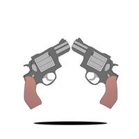 una imagen vectorial de 2 pistolas enfrentadas vector