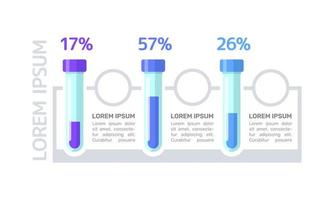 Chemical testing blue gradient infographic chart design template. Abstract vector infochart with blank copy spaces. Instructional graphics with 3 step sequence. Visual data presentation