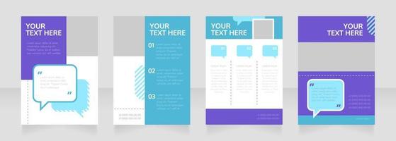 Organizing community blank brochure layout design. Service info. Vertical poster template set with empty copy space for text. Premade corporate reports collection. Editable flyer paper pages vector