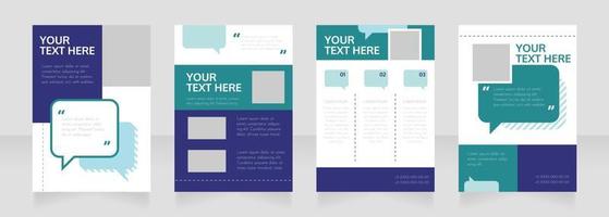 Client support blank brochure layout design. Service info. Vertical poster template set with empty copy space for text. Premade corporate reports collection. Editable flyer paper pages vector