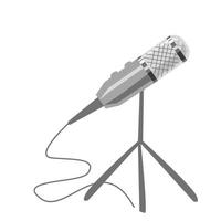 Grey microphone on the stand vector