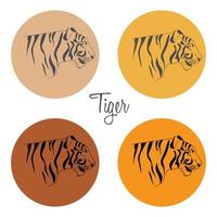 A group of Tiger Avatars side view vector