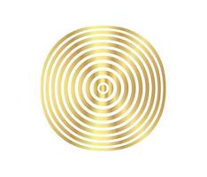 Concentric circle element. Gold luxurious color ring.  sound wave vector