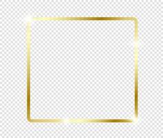 Gold shiny glowing frame background. Golden luxury vintage realistic vector