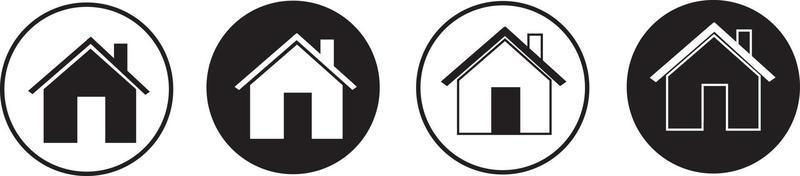 House icon set. Set of black house, Real estate symbols, vector illustration