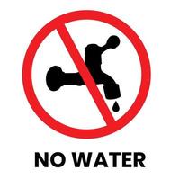 No Water Sign Sticker with text inscription on isolated background vector