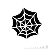 Icon vector graphic of spiderweb. Icon in black and white style.