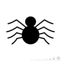 gráfico de vector de icono de araña. icono en estilo blanco y negro.