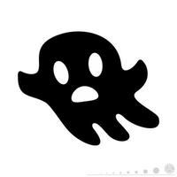 gráfico de vector de icono de fantasma. icono en estilo blanco y negro.