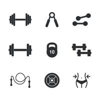 gym icons set Free Vector