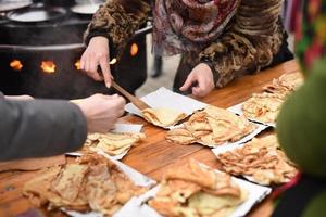 street cooking of pancakes photo