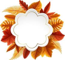 Round frame with autumn foliage vector