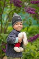 Beautiful baby boy with child face posing photographer photo