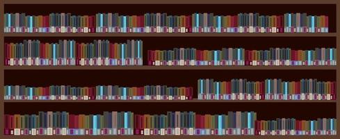 Bookcase with books on white background vector