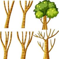 Set of trees and branches on white background vector