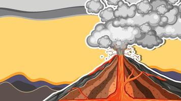 Thumbnail design with volcano eruption vector