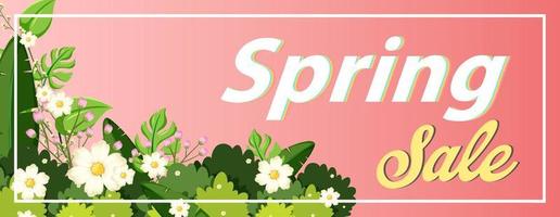 Spring sale banner template vector