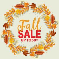 Fall sale banner template vector
