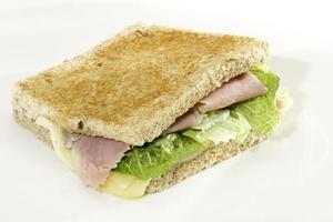 Sandwich with ham, cheese and lettuce