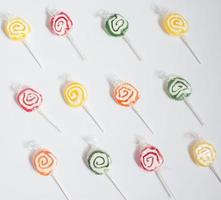 Colorful lollipops with white background