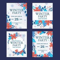 Winter Party Invitation Card Template vector