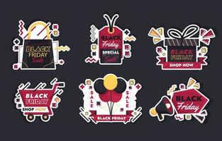 Black Friday Sticker Collection vector