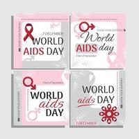 World Aids Day Social Media vector