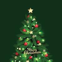 árbol de navidad realista con adornos vector