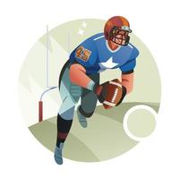 An American Football Player Makes A Touchdown vector